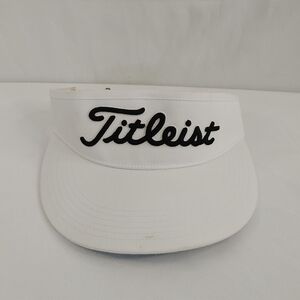 Titleist Golf Visor Hat White Adjustable Strapback Logo